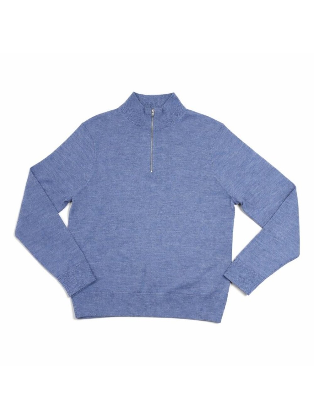 J.Crew Factory Machine-Washable Merino Blend Half-Zip Sweater Men’s Large Blue - Picture 2 of 16